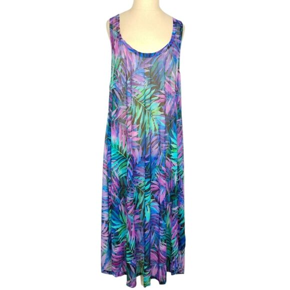 Swimsuits For All Plus Size Palmtastic Mesh High Low Cover Up Tunic size 22/24 - Picture 1 of 13